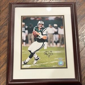 Framed Football Player Photo with Dark Brown Frame